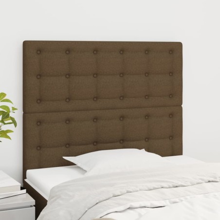 Têtes de lit 2 pcs Marron Foncé 90x5x78/88 cm Tissu 