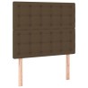 Têtes de lit 2 pcs Marron Foncé 90x5x78/88 cm Tissu 