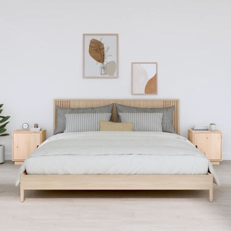 Tables de chevet 2 pcs 40x34x45 cm Bois de pin massif 