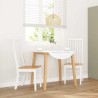 Chaises à manger 2 pcs blanc bois massif caoutchouc 