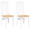 Chaises à manger 2 pcs blanc bois massif caoutchouc 