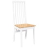 Chaises à manger 2 pcs blanc bois massif caoutchouc 