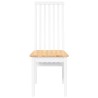 Chaises à manger 2 pcs blanc bois massif caoutchouc 