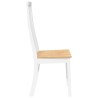 Chaises à manger 2 pcs blanc bois massif caoutchouc 