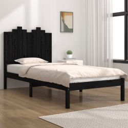 Cadre de lit sans matelas noir bois massif 100x200 cm 