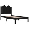 Cadre de lit sans matelas noir bois massif 100x200 cm 
