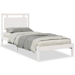 Cadre de lit extra long sans matelas 100x220 cm bois massif 