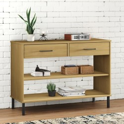 Armoire console avec pieds en métal Marron Bois pin massif OSLO 