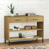 Armoire console avec pieds en métal Marron Bois pin massif OSLO 