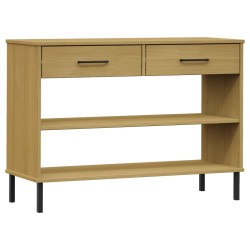 Armoire console avec pieds en métal Marron Bois pin massif OSLO 