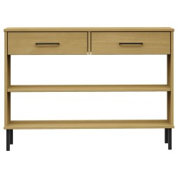 Armoire console avec pieds en métal Marron Bois pin massif OSLO 