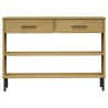 Armoire console avec pieds en métal Marron Bois pin massif OSLO 