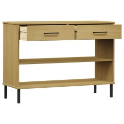 Armoire console avec pieds en métal Marron Bois pin massif OSLO 
