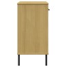 Armoire console avec pieds en métal Marron Bois pin massif OSLO 