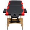 Table de massage pliable 2 zones Bois Noir et rouge 