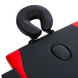 Table de massage pliable 2 zones Bois Noir et rouge 
