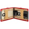 Table de massage pliable 2 zones Bois Noir et rouge 