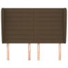 Tête de lit avec oreilles Marron foncé 147x23x118/128 cm Tissu 