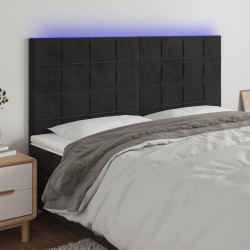 Tête de lit à LED Noir 160x5x118/128 cm Velours 