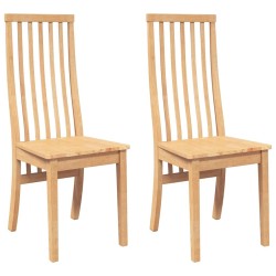 Chaises à manger 2 pcs bois massif caoutchouc 