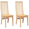 Chaises à manger 2 pcs bois massif caoutchouc 