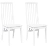 Chaises à manger 2 pcs blanc bois massif caoutchouc 