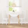 Chaises à manger 2 pcs blanc bois massif caoutchouc 