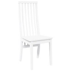 Chaises à manger 2 pcs blanc bois massif caoutchouc 