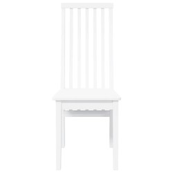 Chaises à manger 2 pcs blanc bois massif caoutchouc 