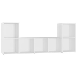 Ensemble de meubles TV 3 pcs Blanc Bois d'ingénierie 