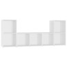 Ensemble de meubles TV 3 pcs Blanc Bois d'ingénierie 