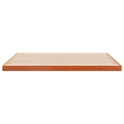 Cadre de lit sans matelas cire marron 200x200cm bois pin massif 