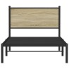 Cadre de lit en métal sans matelas chêne sonoma 100x190 cm 