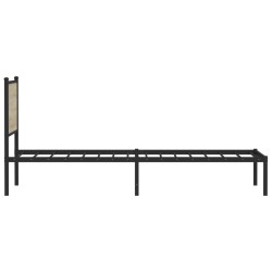 Cadre de lit en métal sans matelas chêne sonoma 100x190 cm 