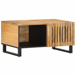 Table basse 80x51x40 cm bois de manguier massif brut 