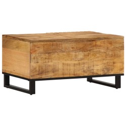 Table basse 80x51x40 cm bois de manguier massif brut 