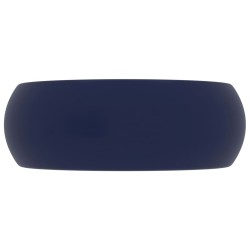 Lavabo rond de luxe Bleu foncé mat 40x15 cm Céramique 