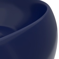 Lavabo rond de luxe Bleu foncé mat 40x15 cm Céramique 