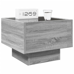 Table de chevet avec LED infini sonoma gris 40x40x30 cm 