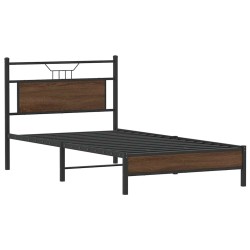 Cadre de lit sans matelas chêne marron 100x190 cm 