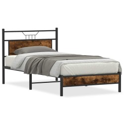 Cadre de lit sans matelas chêne fumé 100x190 cm bois ingénierie 