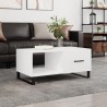 Table basse Blanc brillant 90x50x40 cm Bois d'ingénierie 