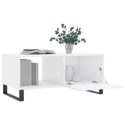 Table basse Blanc brillant 90x50x40 cm Bois d'ingénierie 