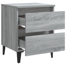 Table de chevet avec pieds en métal Sonoma gris 40x35x50 cm 