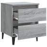 Table de chevet avec pieds en métal Sonoma gris 40x35x50 cm 
