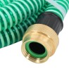 Tuyau d'aspiration avec raccords en laiton vert 1,1" 7 m PVC 