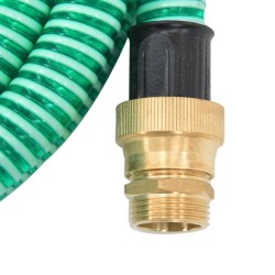 Tuyau d'aspiration avec raccords en laiton vert 1,1" 7 m PVC 