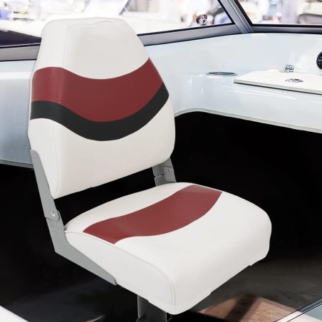 Siège pour bateau avec dossier haut pliable 44x38x55 cm 