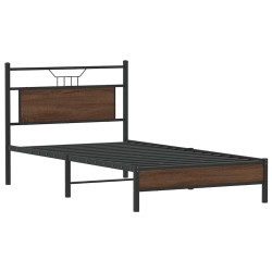Cadre de lit sans matelas chêne marron 100x200 cm 