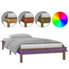 Cadre de lit à LED sans matelas 75x190 cm bois massif 